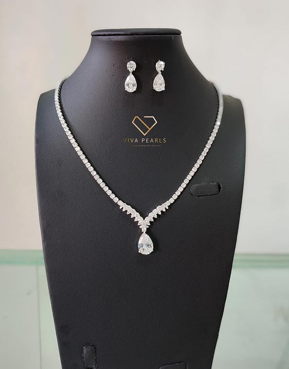 Celestial Clear Glow Necklace and Earring Set